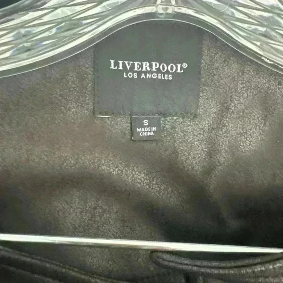 Liverpool Los Angeles  Black Jacket Coated Quilted Moto Zip  Pockets Small - Picture 8 of 8
